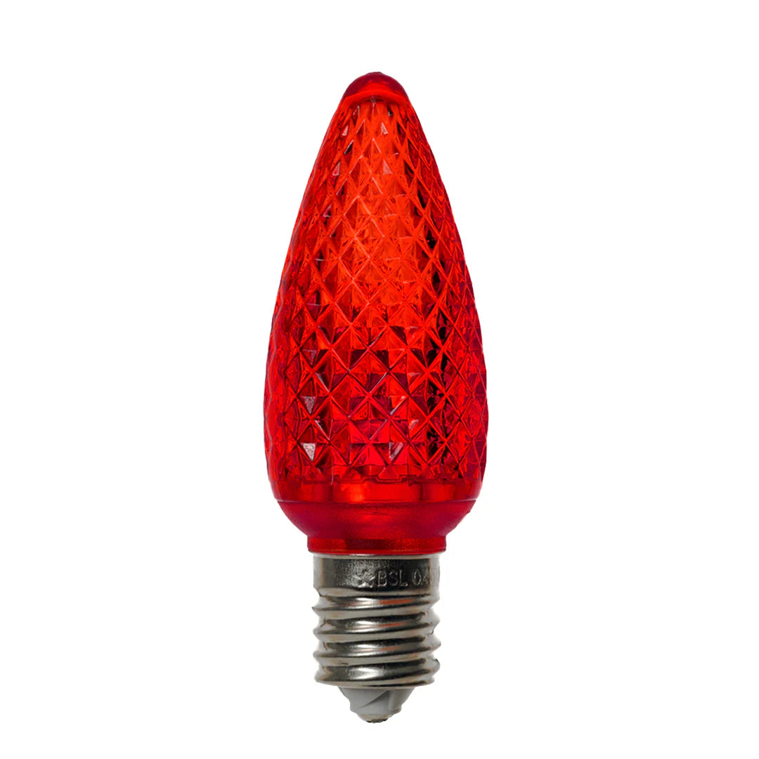 C9 Faceted Bulb Red (25 Pack)