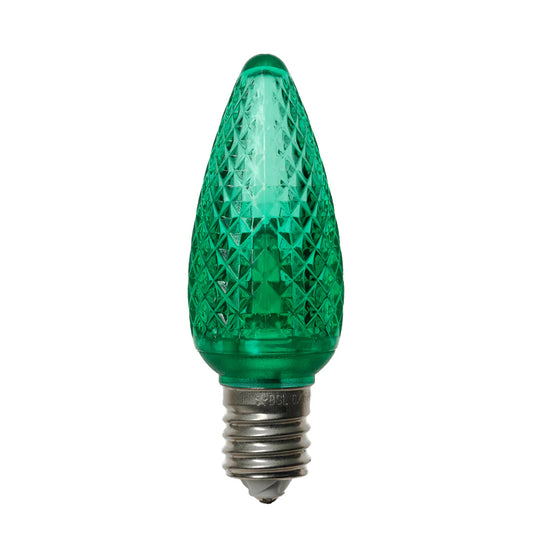 C9 Faceted Bulb Green (25 Pack)